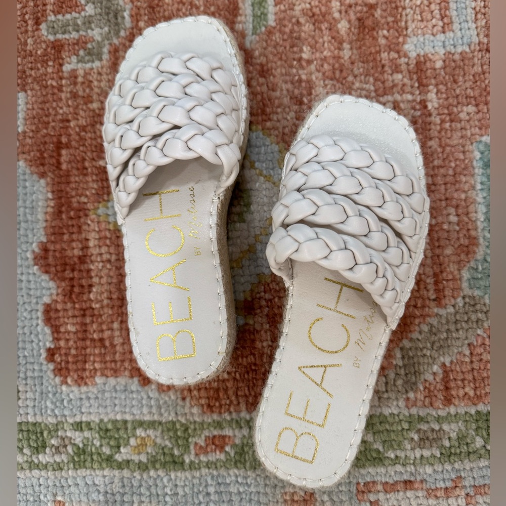 Beach by Matisse Pacific Braided Espadrille Platform Slide Sandals. NWOT. Size 6
